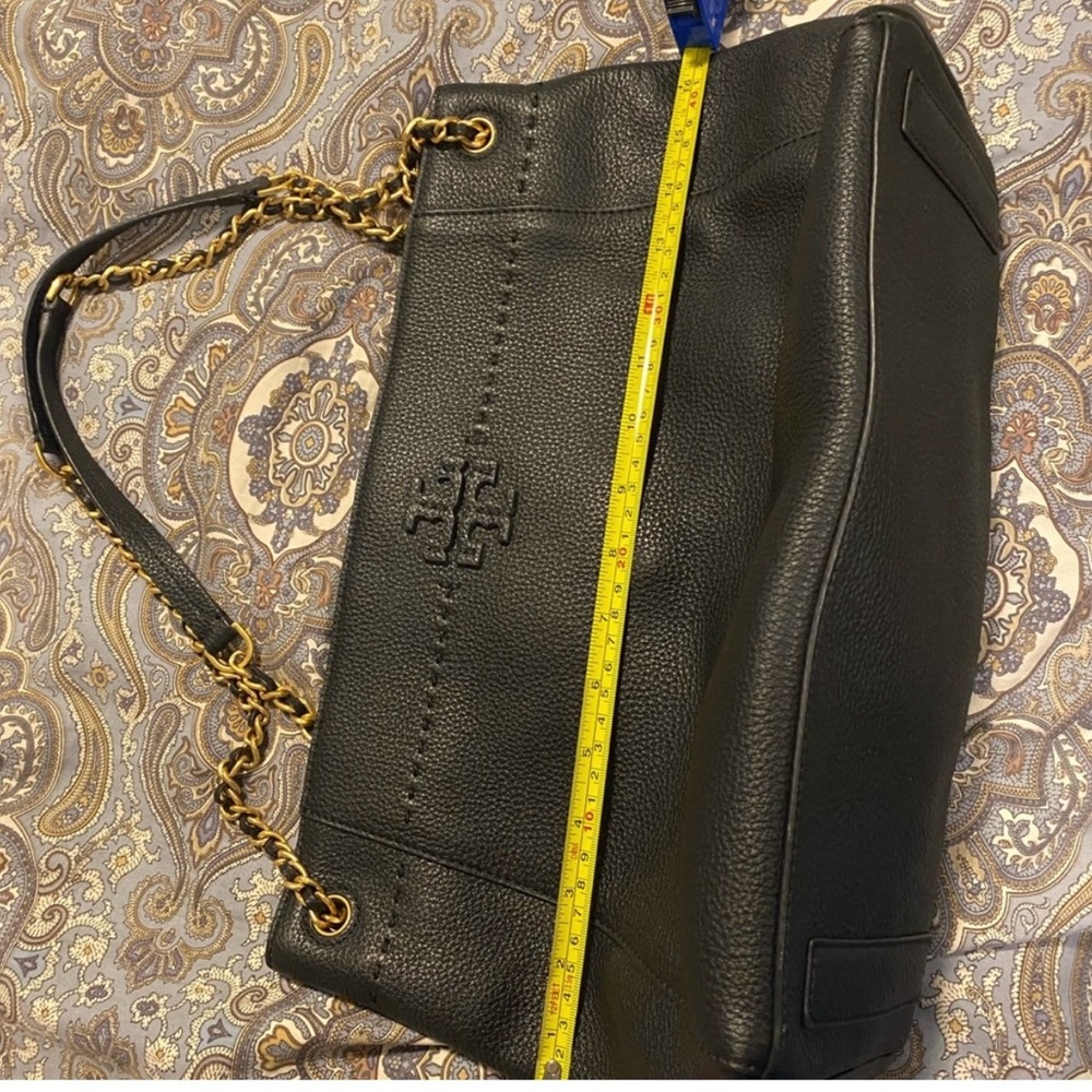 Tory Burch Mc Graw Black Leather Tote Bag - Picture 3 of 8